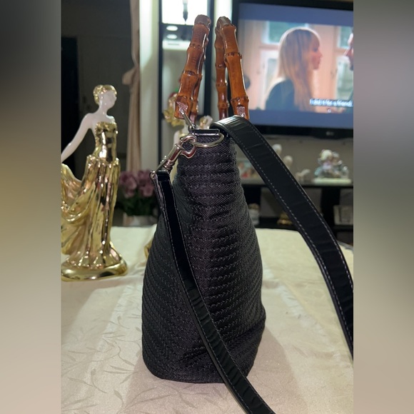 Gucci Bamboo Black Nylon Satchel with Strap. Discount in private - Picture 4 of 16